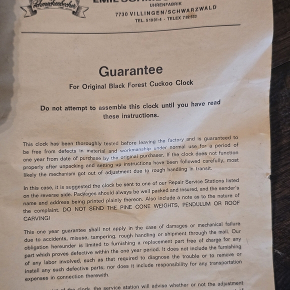 Rustic Brown Cuckoo Clock - Picture 5 of 5